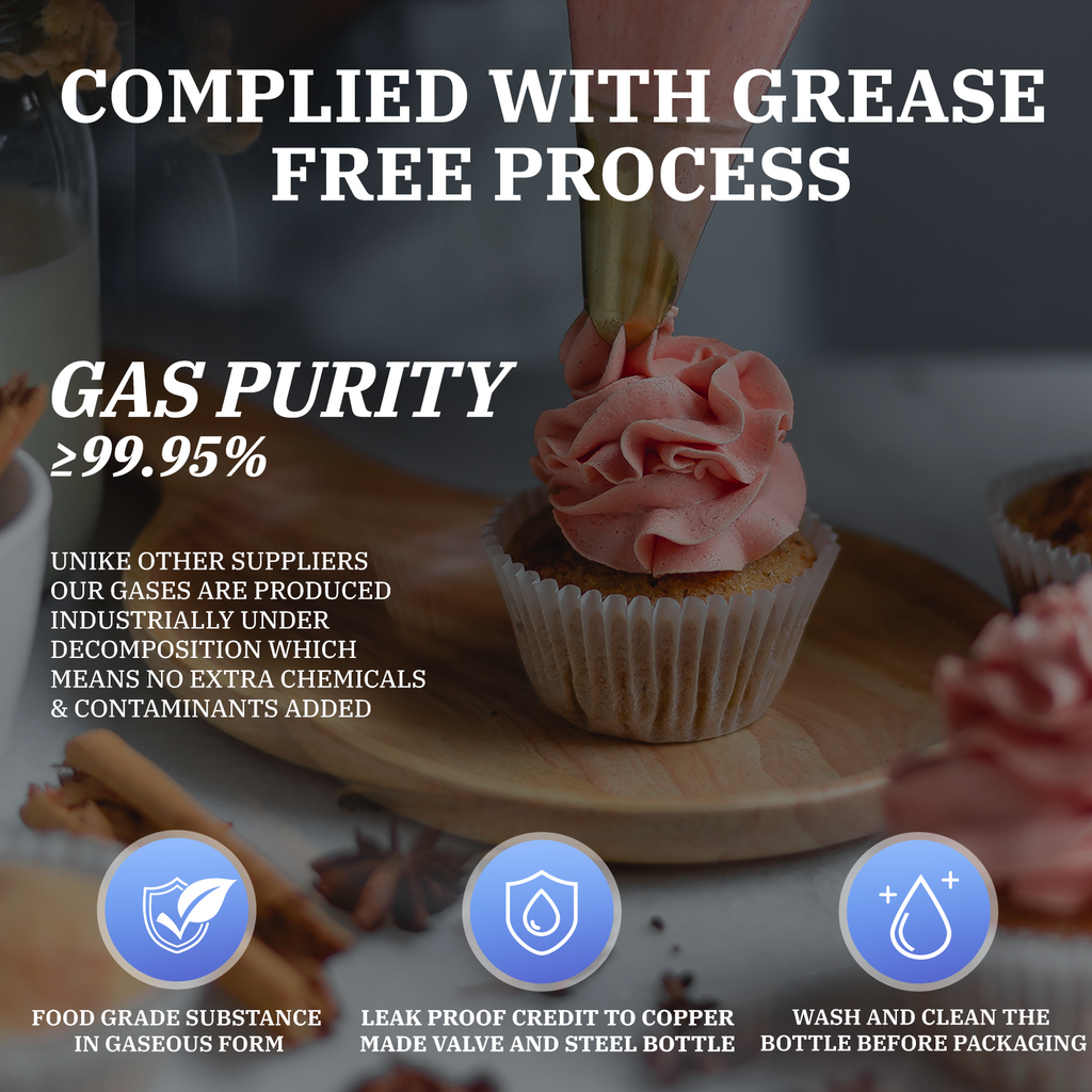 Kitchen Appliance Dessert Making Tool 3.3L Cream Charger Cylinder 2000g Dessert Tools Whipped Cream Charger